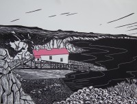 Old Lifeboat Station - woodcut Old Lifeboat Station - woodcut