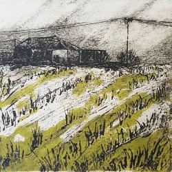 Hilltop Farm Hilltop Farm - collagraph