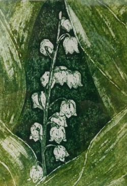 Lily of the Valley - collagraph Lily of the Valley - collagraph