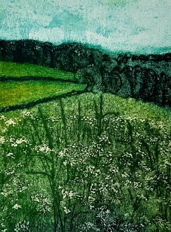 Summer Hill- collagraph Summer Hill- collagraph