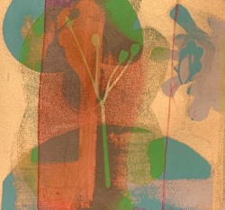 Turquoise Seedhead - Monoprint Turquoise Seedhead