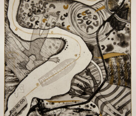 Part of Severn by Seven series History Reinvented Christine Felce - 2-colourplate etching.